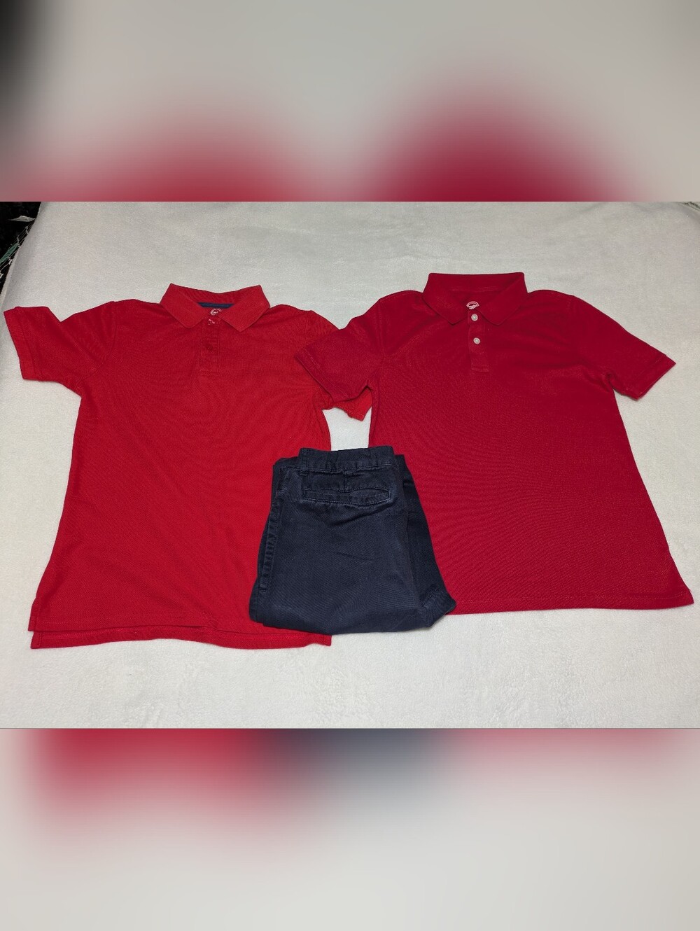 School Uniform Bundle - 2 Wonder Nation Polos & The Children's Place Chinos